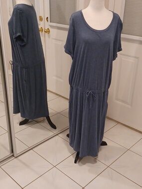 4/$60 Cozy Blue Scoop Neck Maxi Dress - Size XXL